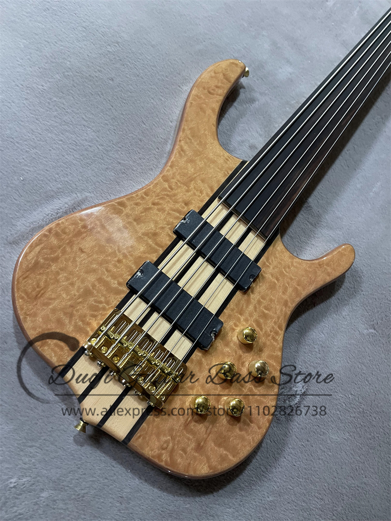 Bass Guitar Fretless - 6-Saiten-Bassgitarre, fretless, mit gesperrtem Ahorndeck, Korpus