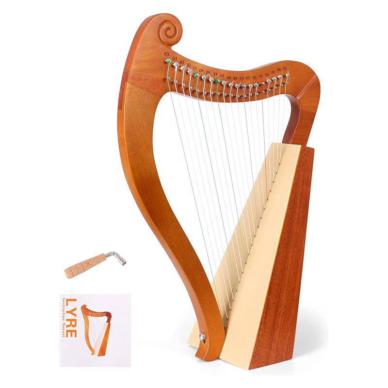 Musical Instrument Names - 15 19-saitige Mini-Harfe, Leier, Klavier, massives