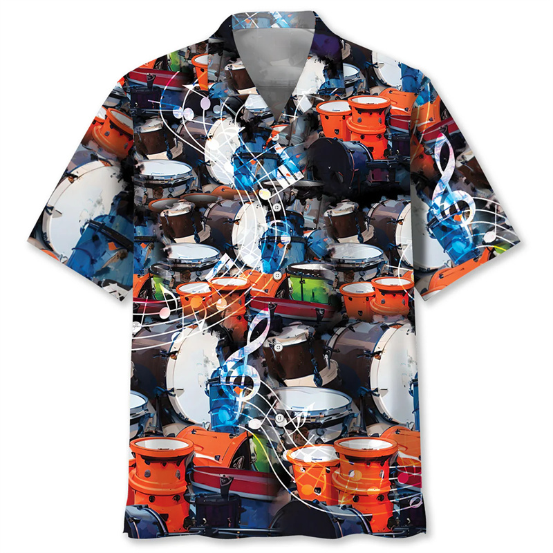 Trommel Muster Hawaiian Shirt  – Musical Instrument Hawaiian Bewertung und Preis
