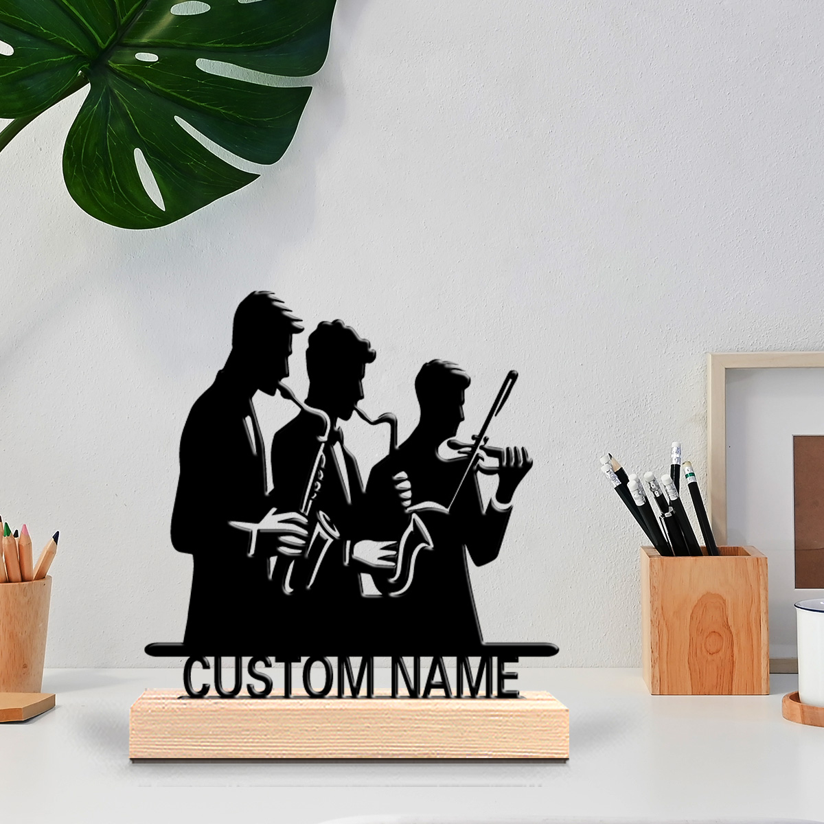 1 Stück Blechfigur mit Holzsoc – Musical Instrument And Name Bewertung und Preis